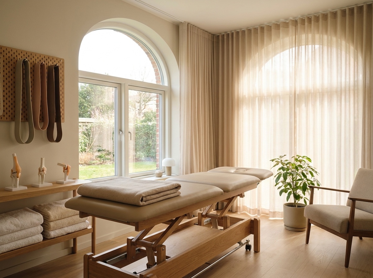 Ruhige physiotherapeutische Behandlung in einer hellen Praxis in Münster