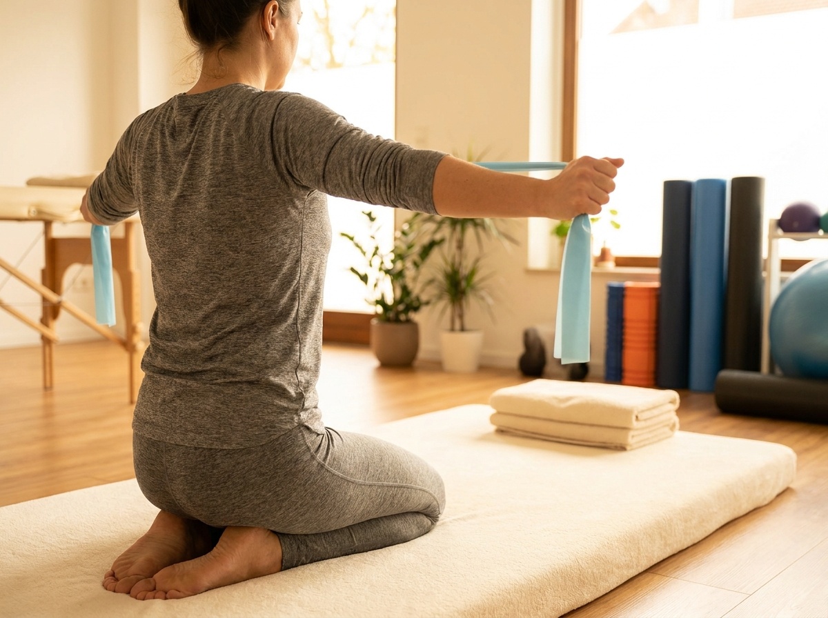 Physiotherapeutische Übung in einer Praxis